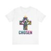 114501392021505871_2048.jpeg Chosen Crowned Cross T-Shirt | Colorful Stained Glass Christian Faith Tee