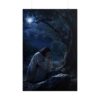 Jesus Praying in Gethsemane Wall Art, Agony in the Garden Poster Print, Moody Moonlight Christian Art, Religious Faith Canvas, Catholic Gift