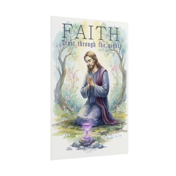 Jesus in the Garden of Gethsemane Watercolor Art, Faith, Trust through the night