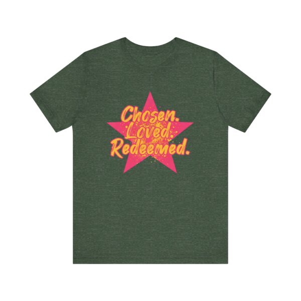 Chosen Loved Redeemed tee | Inspirational Christian shirt, star graphic