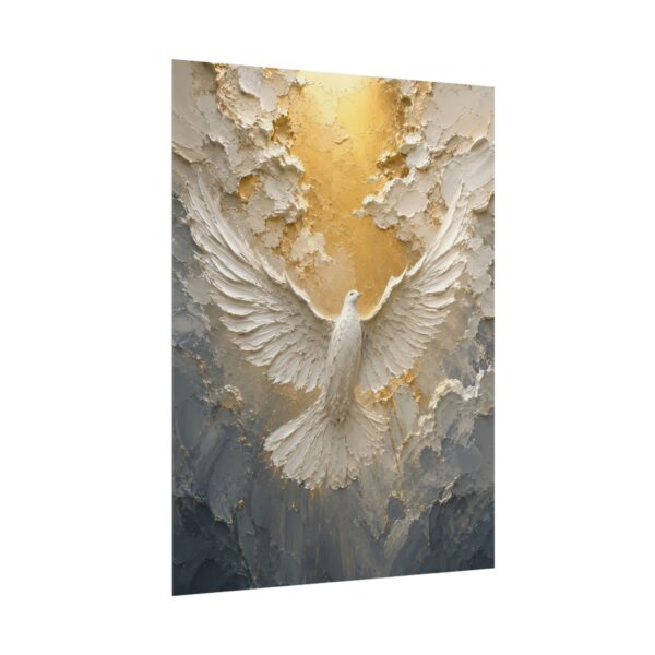 11545960036856453314_2048.jpeg Holy Spirit Ascending Dove Poster | Modern Golden Christian Wall Art | Textured Palette Knife Painting | Pentecost Faith Home Decor