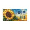Grow in Joy Sunflower Vanity Plate | Decorative License Plate