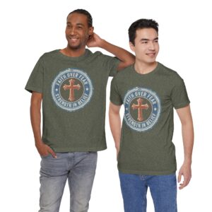 Faith Over Fear Cross Tee | Strength in Belief Christian Shirt