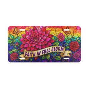 11761845078185083553_2048.jpeg Faith in Full Bloom vanity plate | Floral Dahlia License Plate
