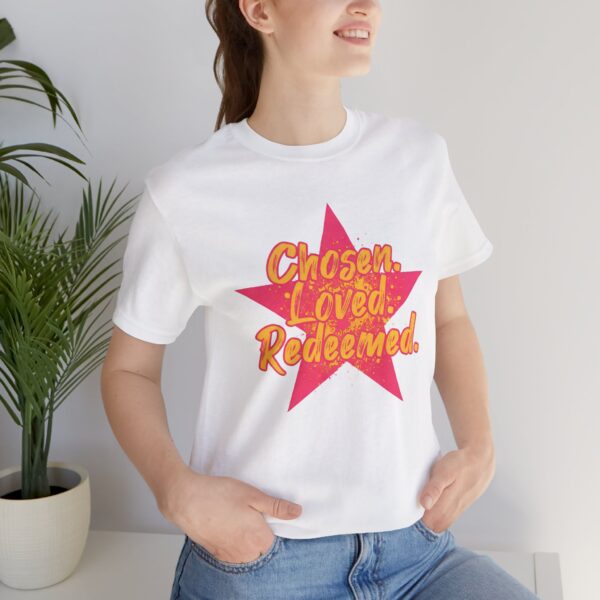 Chosen Loved Redeemed tee | Inspirational Christian shirt, star graphic