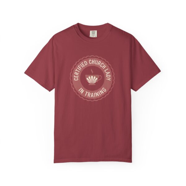 11884601662151857241_2048.jpeg Comfort Colors® Certified Church Lady In Training T-Shirt | Tea Cup Badge Design, Bible Verse Shirt, Coffee Lover Christian Gift