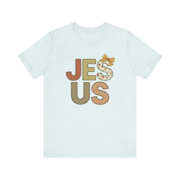Jesus applique letters T-Shirt | floral patchwork faith tee