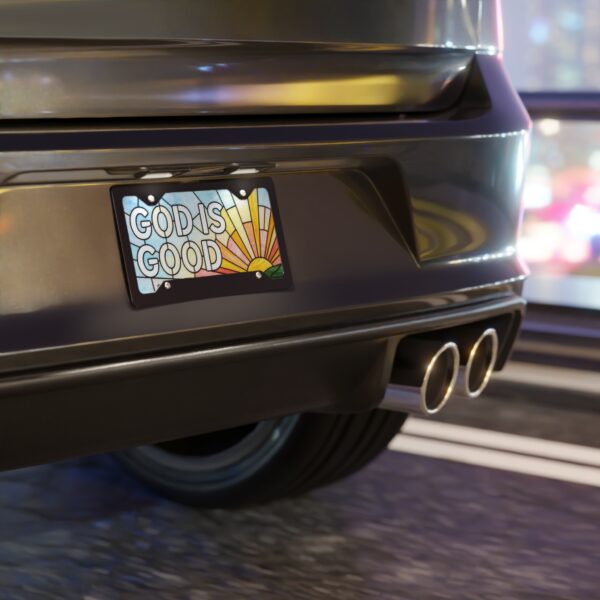 12231895813339407999_2048.jpeg God Is Good Vanity Plate | Sunrise Stained Glass Design