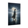 Jesus Walking on Water Art Print, Christian Wall Decor, Faith Poster, Spiritual Night Ocean Painting, Modern Biblical Art Print