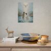 12335283701329627449_2048.jpeg Baptism of Jesus Jordan River Poster | Modern Aqua Blue Christian Wall Art | Textured Palette Knife Plaster Print, Soothing Faith Home Decor