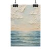 Peace Be Still Calm Sea Impasto Poster | Minimalist Christian Ocean Wall Art | Sage Green and Blue Waves Print | Textured Faith Decor