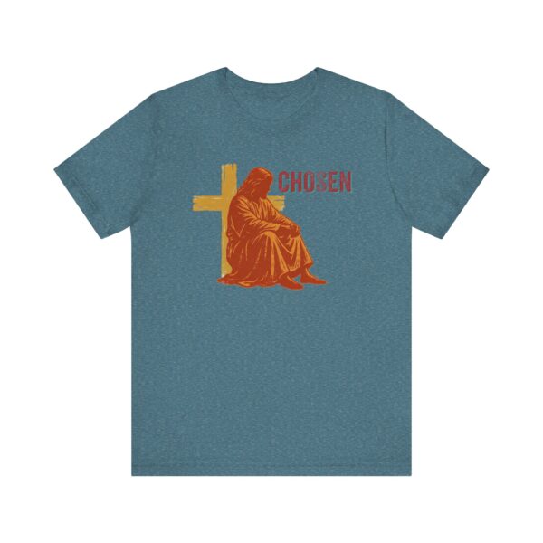12429261216114650821_2048.jpeg Chosen Jesus Sitting Cross T-Shirt | Christian Faith Tee