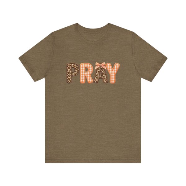 Pray leopard and gingham letters T-Shirt | Faith graphic tee