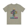 12637067690863697306_2048.jpeg Chosen Crowned Cross T-Shirt | Colorful Stained Glass Christian Faith Tee