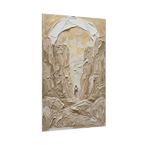 12700012402442575846_2048.jpeg The Good Shepherd Poster | Modern Beige & Gold Christian Wall Art | Lost Sheep Valley Plaster Print | Psalm 23 Palette Knife Home Decor