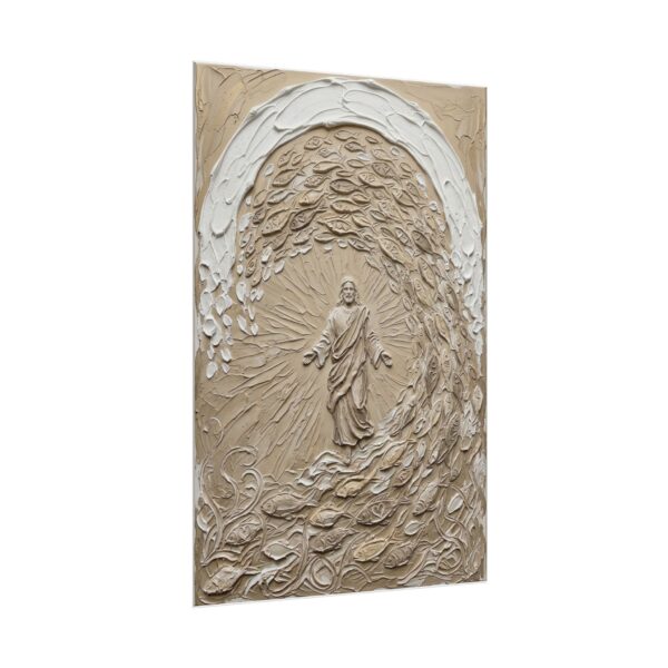 12802903553218923577_2048.jpeg Miraculous Catch of Fish Poster | Modern Beige Jesus Miracles Wall Art | Textured Palette Knife Plaster Print | Luke 5 Christian Home Decor