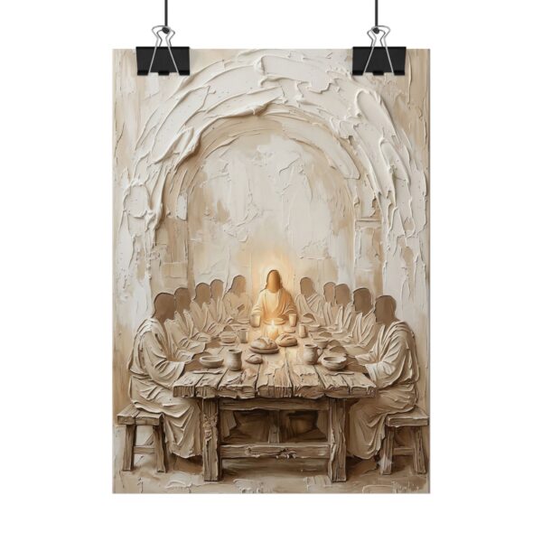 12910110372814097934_2048.jpeg The Last Supper Poster | Modern Beige & Ivory Christian Wall Art | Textured Palette Knife Plaster Print | Holy Week Communion Decor