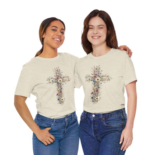 Floral Cross tee | T-Shirt, Christian floral cross design