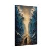 13113039200767271575_2048.jpeg Parting of the Red Sea Poster | Moses Miracle Christian Wall Art | Textured Deep Navy & Teal Impasto Print | Palette Knife Bible Story Decor