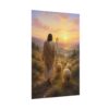 The Good Shepherd Jesus Art, Christ with Sheep Poster Poster, Biblical Landscape Faith Decor, Christian Pastoral Painting, Religious Gift