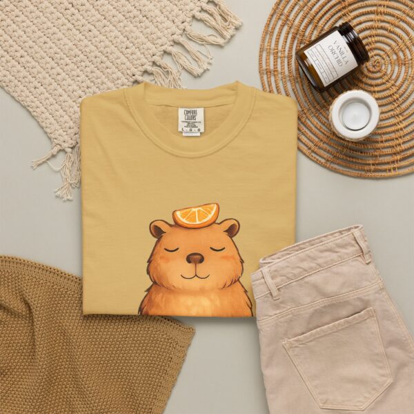 Comfort Colors® Meditating Bear with Orange Slice T-Shirt | Be Still and Know, Bible Verse Shirt, Religious Women