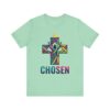 13257116500996100451_2048.jpeg Chosen Crowned Cross T-Shirt | Colorful Stained Glass Christian Faith Tee