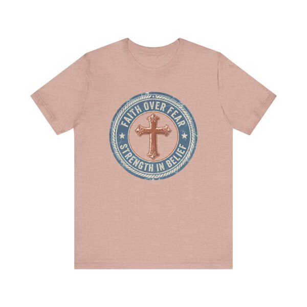 13391206299337998750_2048.jpeg Faith Over Fear Cross Tee | Strength in Belief Christian Shirt