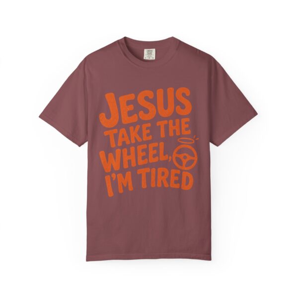 13413078433613545120_2048.jpeg Comfort Colors® Jesus Take The Wheel I am Tired T-shirt, Christian Faith Graphic Tee, Bible Verse Shirt