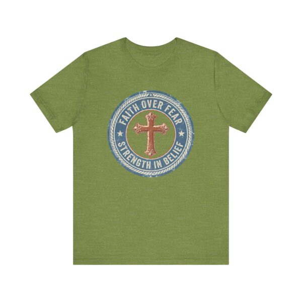13515265152414639415_2048.jpeg Faith Over Fear Cross Tee | Strength in Belief Christian Shirt