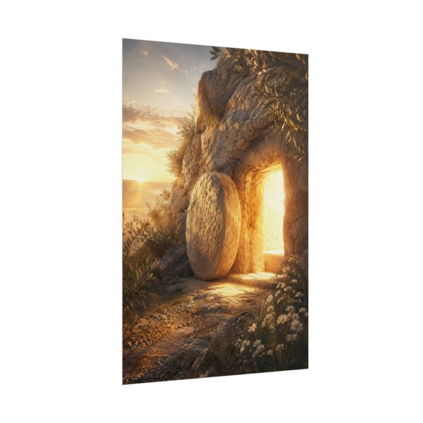 Empty Tomb Easter Wall Art, He Is Risen Christian Poster Print, Resurrection Sunday Home Decor, Religious Holiday Gift, Divine Church Decor