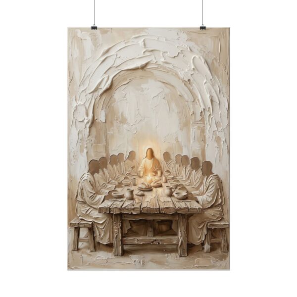 1389153834909226275_2048.jpeg The Last Supper Poster | Modern Beige & Ivory Christian Wall Art | Textured Palette Knife Plaster Print | Holy Week Communion Decor