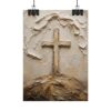 14013408779768573218_2048.jpeg Textured Cross of Calvary Poster | Minimalist Christian Wall Art | Modern Beige Plaster Cross Print | Palette Knife Faith Home Decor