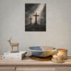 1407736546955878670_2048.jpeg Three Crosses of Calvary Poster | Modern Golgotha Good Friday Wall Art | Textured Charcoal & Gray Impasto Print | Minimalist Cross Decor