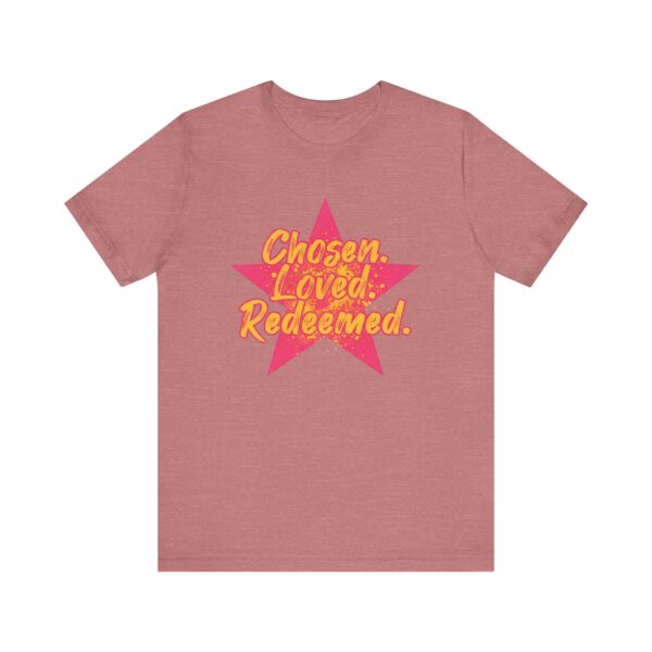 Chosen Loved Redeemed tee | Inspirational Christian shirt, star graphic