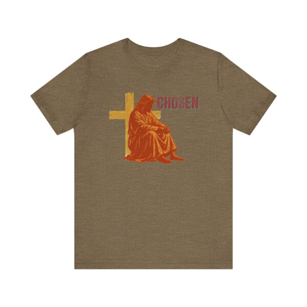 14762782404355162285_2048.jpeg Chosen Jesus Sitting Cross T-Shirt | Christian Faith Tee