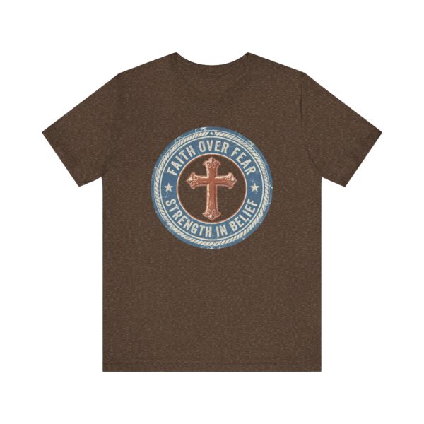 14771697020887564284_2048.jpeg Faith Over Fear Cross Tee | Strength in Belief Christian Shirt