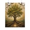Mustard Seed Faith Impasto Poster | Matthew 17:20 Christian Wall Art | Modern Sage Green Tree Painting | Textured Scripture Print