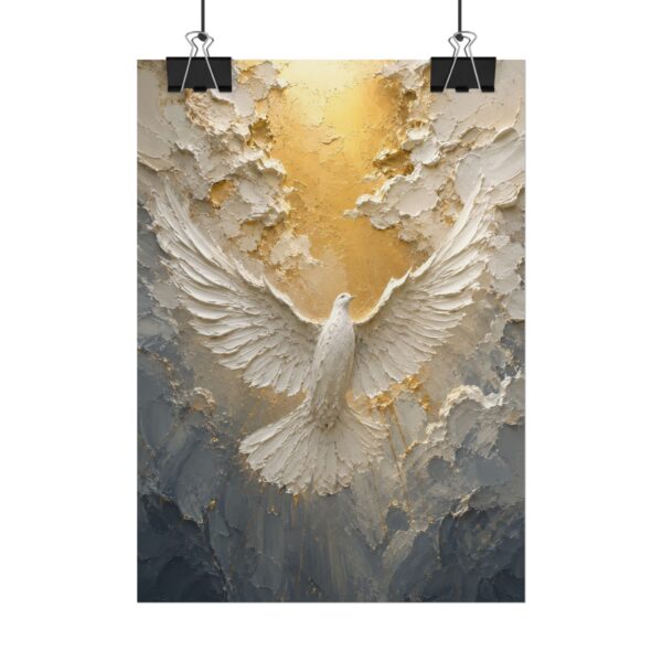14832916087408166122_2048.jpeg Holy Spirit Ascending Dove Poster | Modern Golden Christian Wall Art | Textured Palette Knife Painting | Pentecost Faith Home Decor
