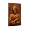 The Good Shepherd Poster | Rustic Wood Carving Style Christian Wall Art | Jesus Holding Lamb Print | Powerful Religious Gift Faith Decor