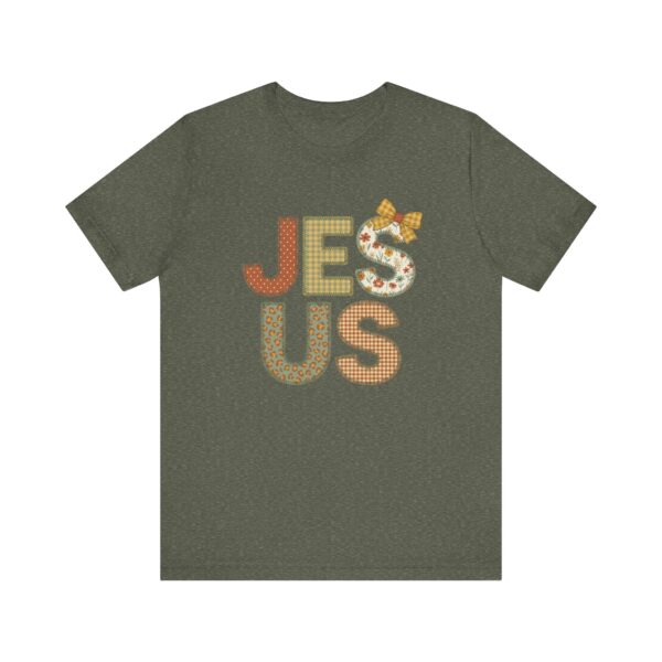 Jesus applique letters T-Shirt | floral patchwork faith tee