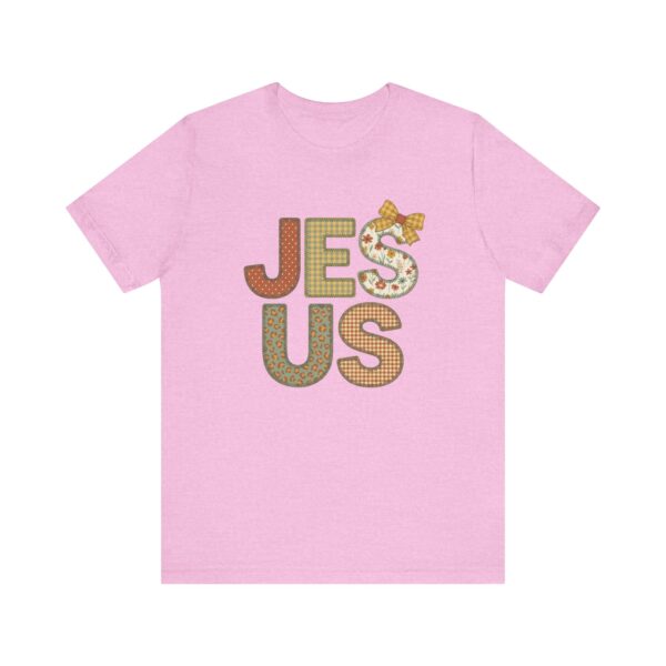 Jesus applique letters T-Shirt | floral patchwork faith tee