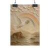 15388990588692665071_2048.jpeg Noahs Dove of Promise Poster | Modern Boho Rainbow Christian Wall Art | Textured Palette Knife Plaster Print | Warm Farmhouse Faith Decor