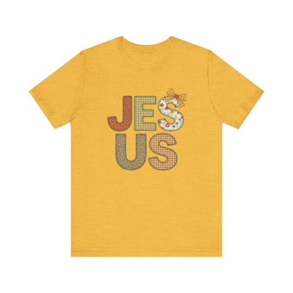 Jesus applique letters T-Shirt | floral patchwork faith tee
