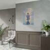 Jesus Walking on Water Modern Oil Painting Style Poster, Faith stands firm