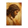 Jesus Crown of Thorns Poster | Gold Leaf Kintsugi Christian Wall Art | Christ Profile Portrait Print | Majestic Modern Religious Faith Gift