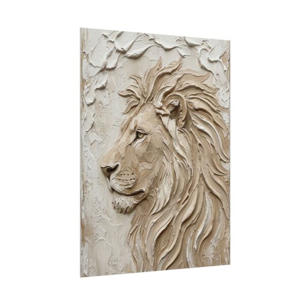 15961194761491933041_2048.jpeg Lion of Judah Poster | Modern Beige Christian Wall Art | Textured Palette Knife Plaster Print | Lion of Judah Scripture Art Decor