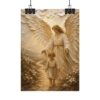 16017019436517606492_2048.jpeg The Guardian Angel Poster | Modern Nursery & Kids Room Wall Art | Textured Palette Knife Plaster Print | Warm Beige and Gold Decor