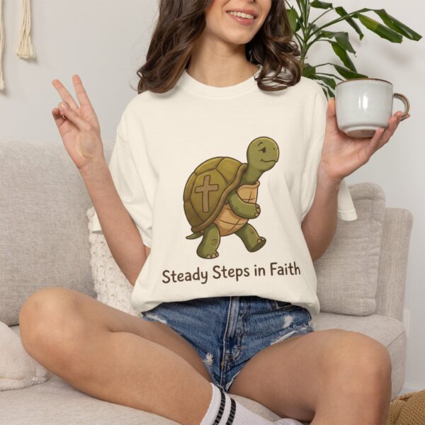 Comfort Colors® Steady Steps in Faith Turtle T-Shirt | Christian Turtle Tee, Bible Verse Shirt, Faith Christian