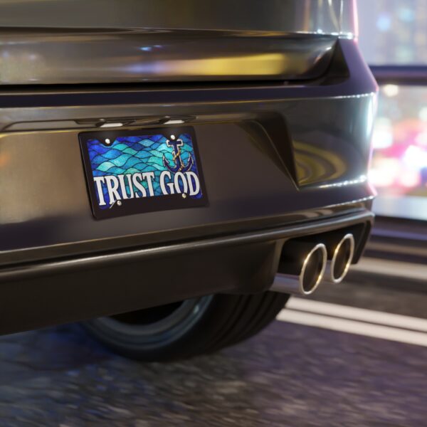 Trust God Anchor Vanity Plate | Nautical Christian License Plate