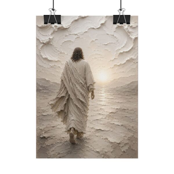 16529418725644913082_2048.jpeg I Am the Way Jesus Painting Poster | Minimalist Christian Wall Art, Modern Beige Gray Impasto Print, Textured Palette Knife Faith Home Decor